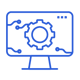 Bildschirm mit Zahnrad Icon
