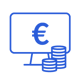 Screen and euro sign icon