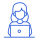 Women working at a laptop icon
