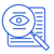 Icon, das eine Lupe vor einem Blatt abbildet