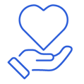 Hand holding a heart icon