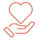 Hand hält Herz Icon