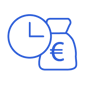 Clock and money icon
